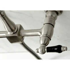 Discount KS126XPKLBS-P Duchess Wall Mount Bridge Kitchen Faucet with Brass Sprayer Wall Mounted Kitchen Faucets
