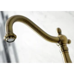 Discount KS126XPKLBS-P Duchess Wall Mount Bridge Kitchen Faucet with Brass Sprayer Wall Mounted Kitchen Faucets
