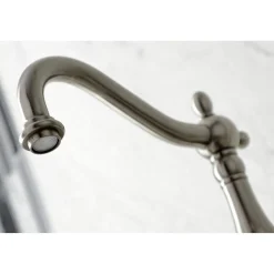 Discount KS126XPKLBS-P Duchess Wall Mount Bridge Kitchen Faucet with Brass Sprayer Wall Mounted Kitchen Faucets