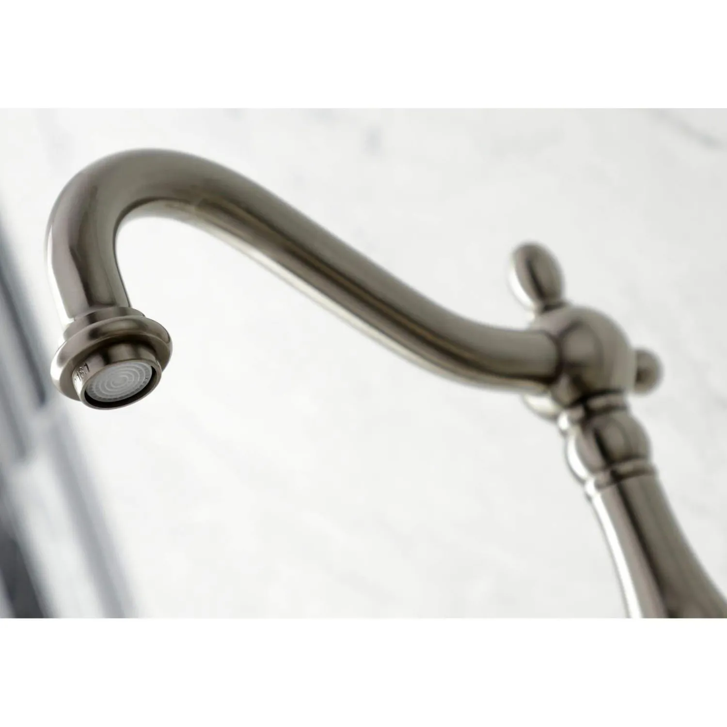 Discount KS126XPKLBS-P Duchess Wall Mount Bridge Kitchen Faucet with Brass Sprayer Wall Mounted Kitchen Faucets