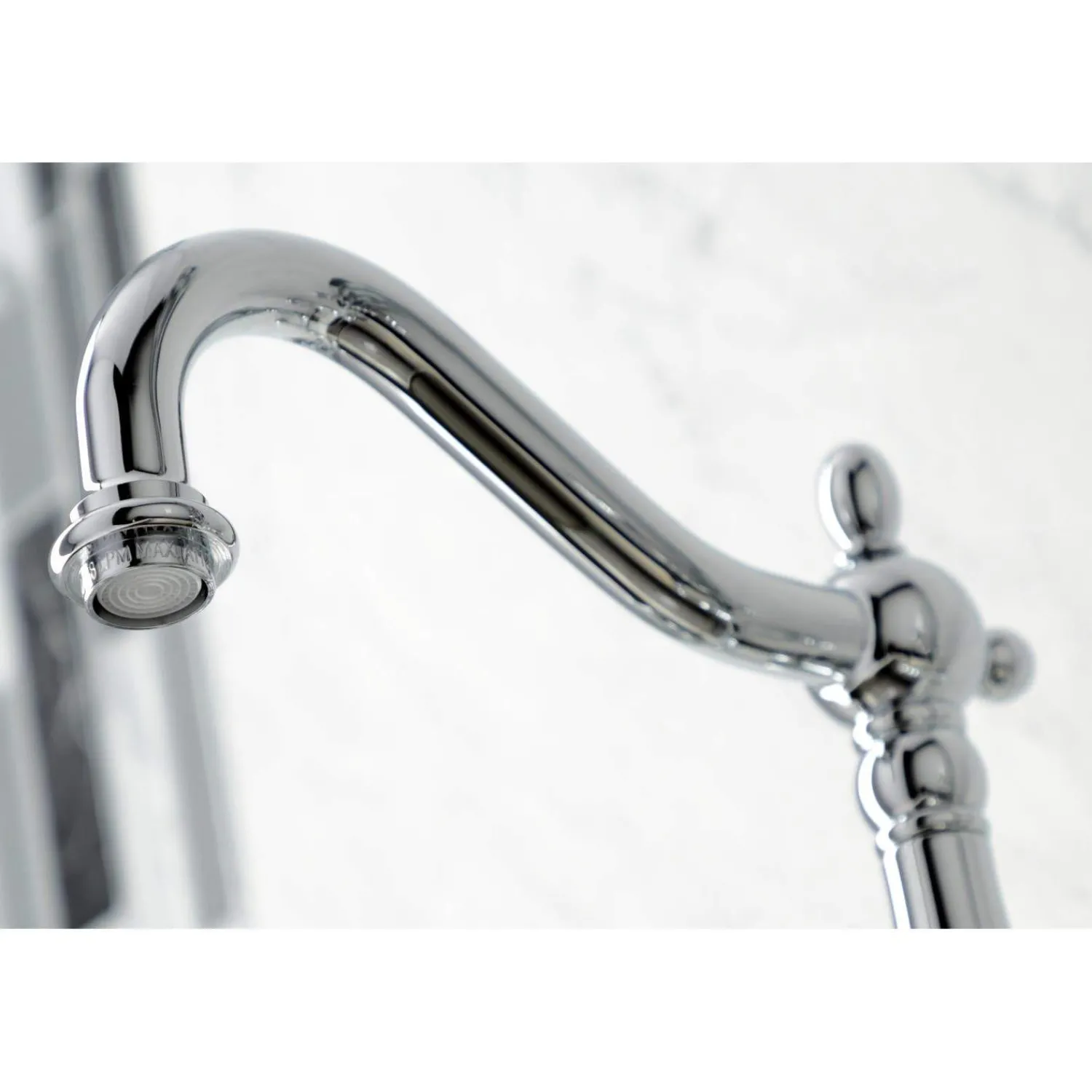 Discount KS126XPKLBS-P Duchess Wall Mount Bridge Kitchen Faucet with Brass Sprayer Wall Mounted Kitchen Faucets