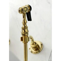 Discount KS126XPKLBS-P Duchess Wall Mount Bridge Kitchen Faucet with Brass Sprayer Wall Mounted Kitchen Faucets