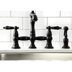 Sale KS727XPKLBS-P Duchess Bridge Kitchen Faucet with Brass Sprayer Bridge Faucets