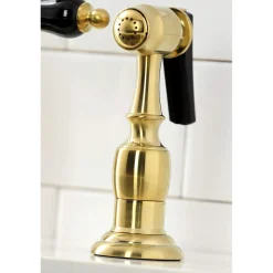 Discount KS327XPKLBS-P Duchess Bridge Kitchen Faucet with Brass Sprayer Bridge Faucets