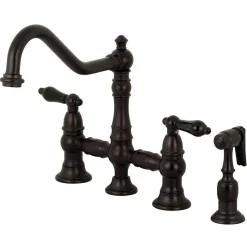 Discount KS327XPKLBS-P Duchess Bridge Kitchen Faucet with Brass Sprayer Bridge Faucets