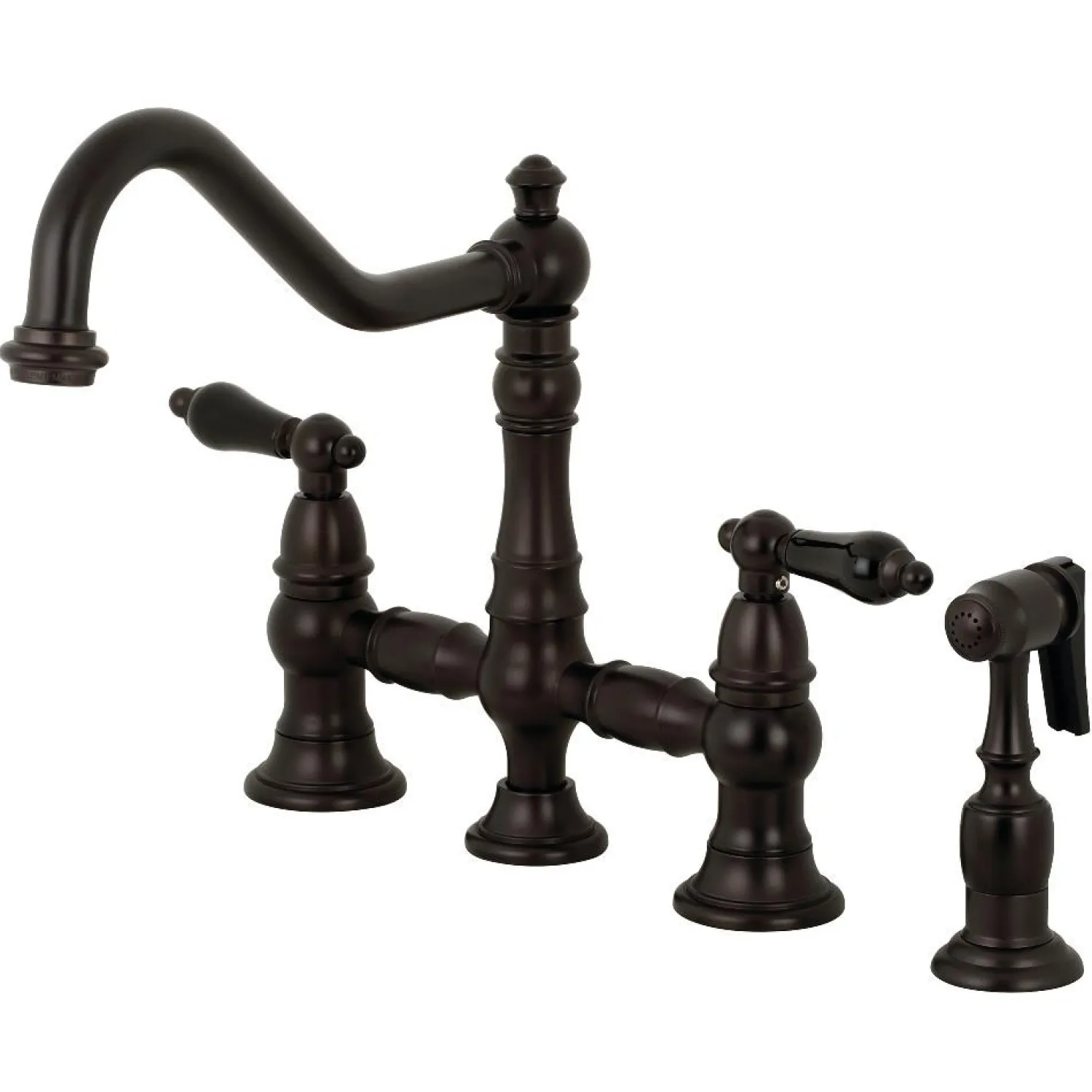 Discount KS327XPKLBS-P Duchess Bridge Kitchen Faucet with Brass Sprayer Bridge Faucets