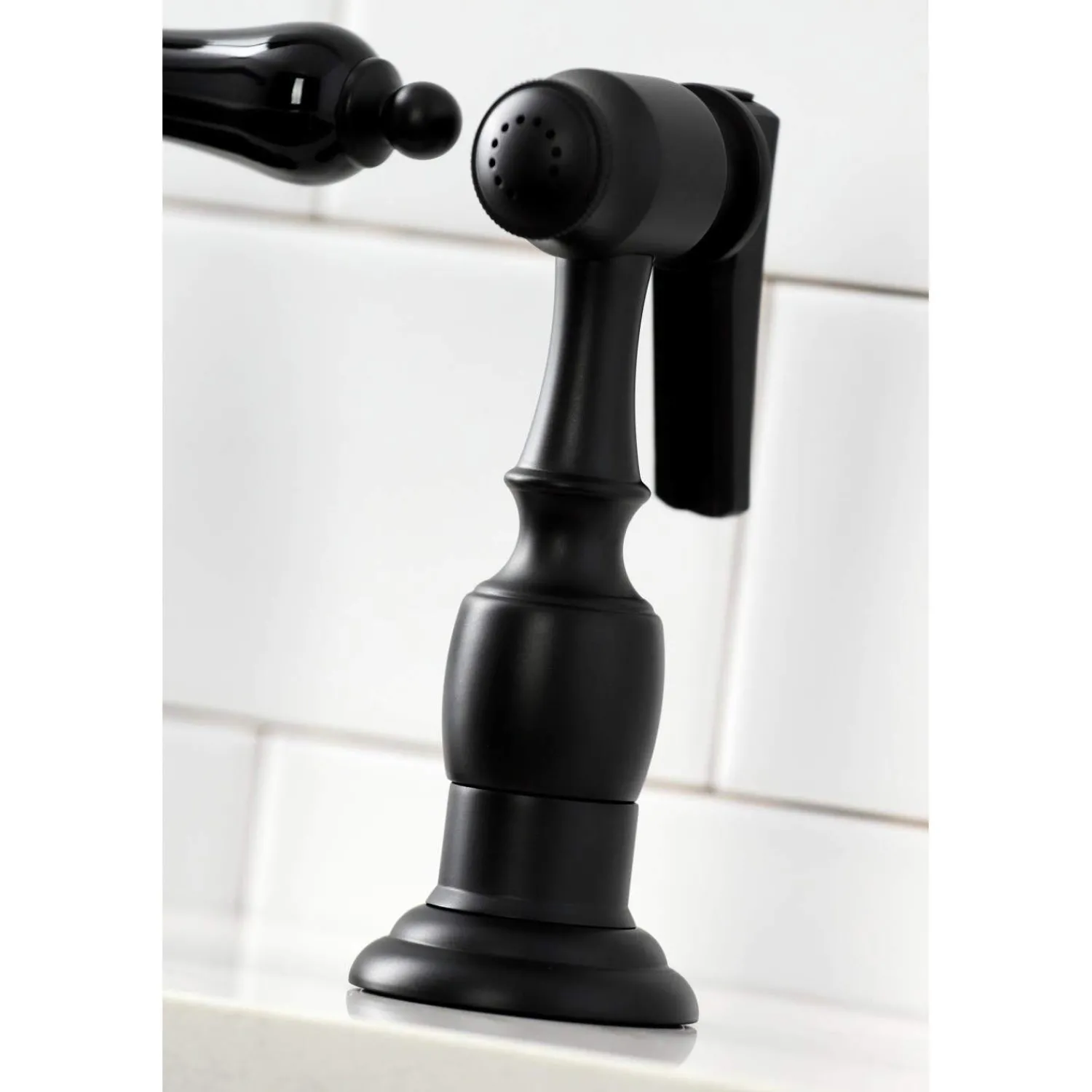 Discount KS327XPKLBS-P Duchess Bridge Kitchen Faucet with Brass Sprayer Bridge Faucets