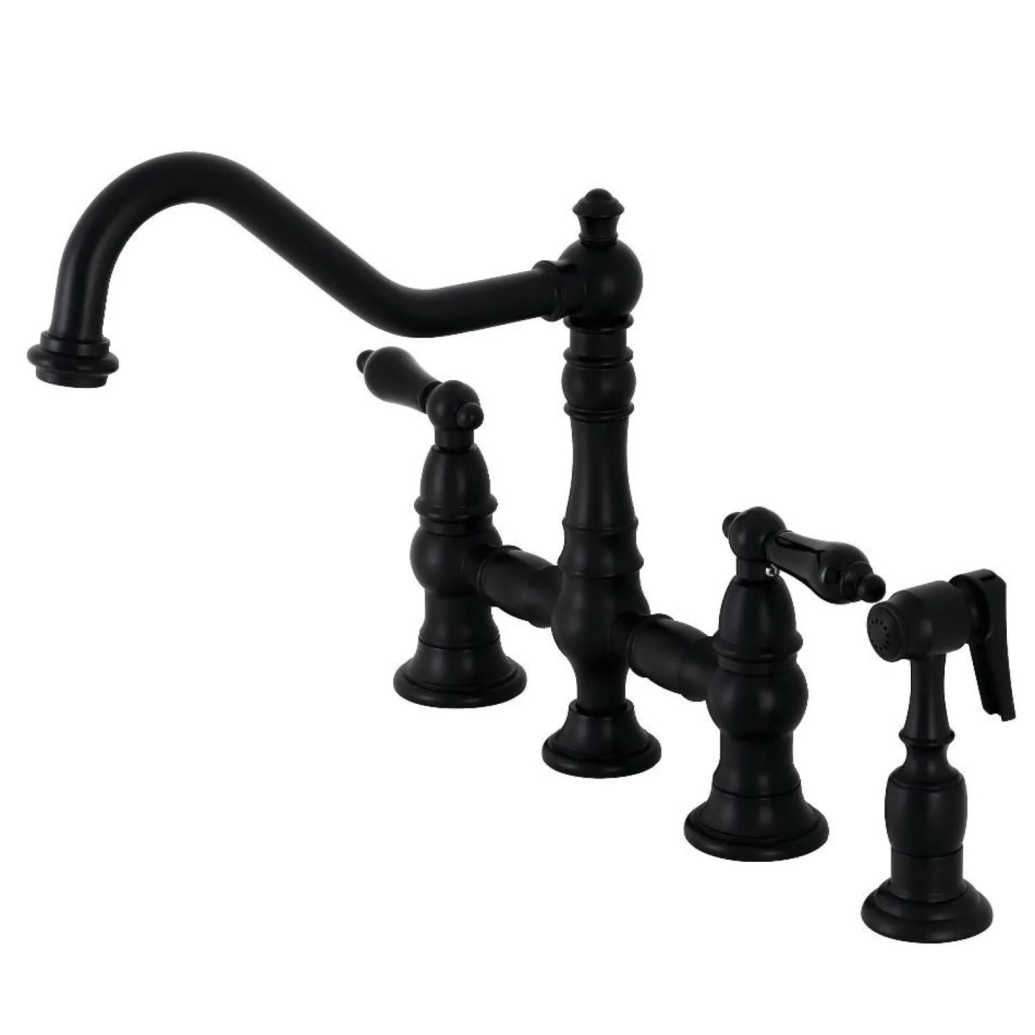 Discount KS327XPKLBS-P Duchess Bridge Kitchen Faucet with Brass Sprayer Bridge Faucets