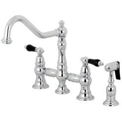 Discount KS327XPKLBS-P Duchess Bridge Kitchen Faucet with Brass Sprayer Bridge Faucets