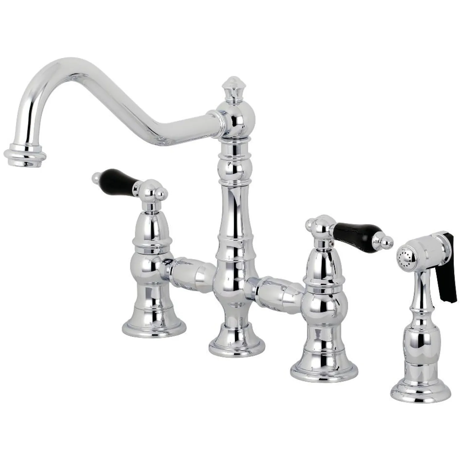 Discount KS327XPKLBS-P Duchess Bridge Kitchen Faucet with Brass Sprayer Bridge Faucets