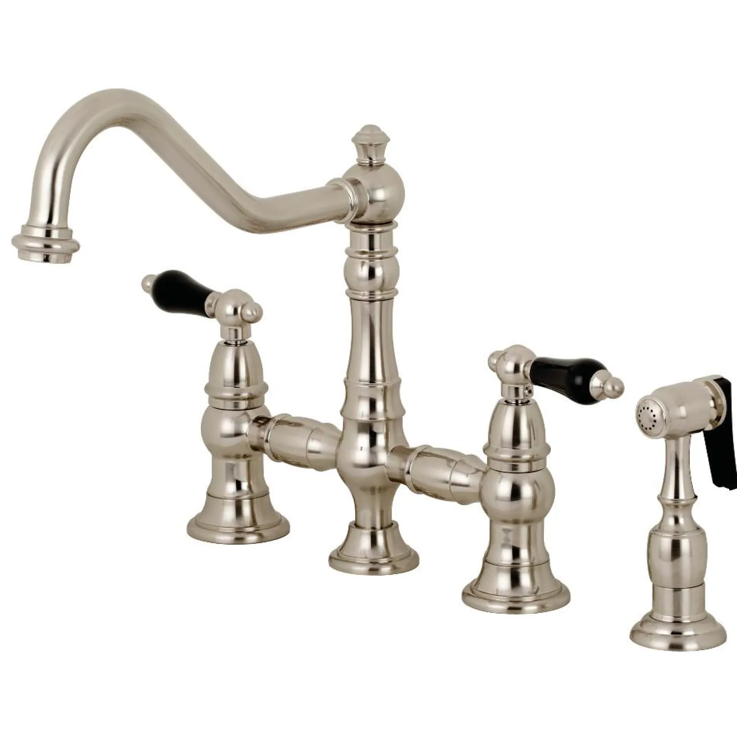 Discount KS327XPKLBS-P Duchess Bridge Kitchen Faucet with Brass Sprayer Bridge Faucets