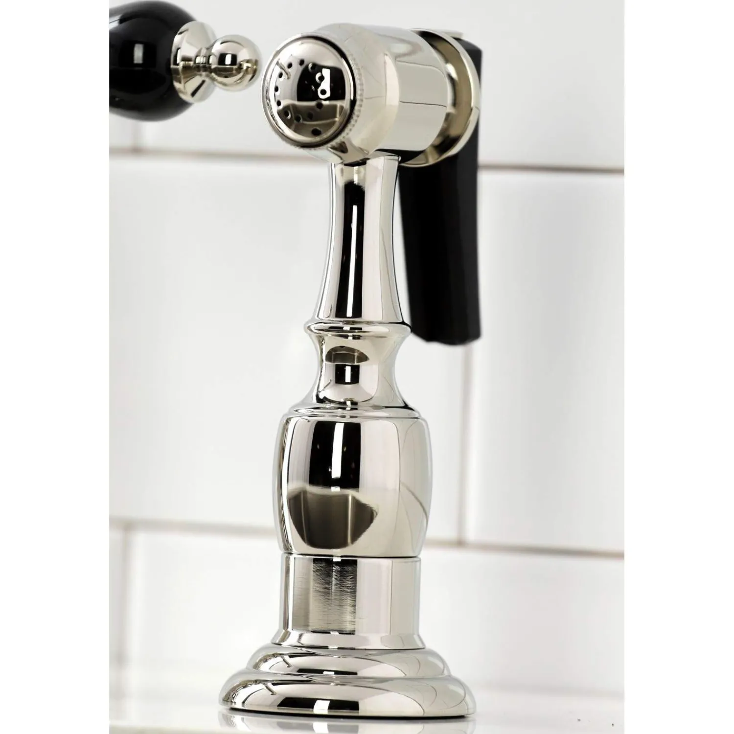 Discount KS327XPKLBS-P Duchess Bridge Kitchen Faucet with Brass Sprayer Bridge Faucets