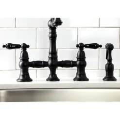 Discount KS327XPKLBS-P Duchess Bridge Kitchen Faucet with Brass Sprayer Bridge Faucets
