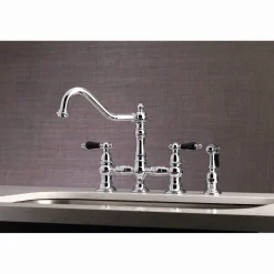 Discount KS327XPKLBS-P Duchess Bridge Kitchen Faucet with Brass Sprayer Bridge Faucets