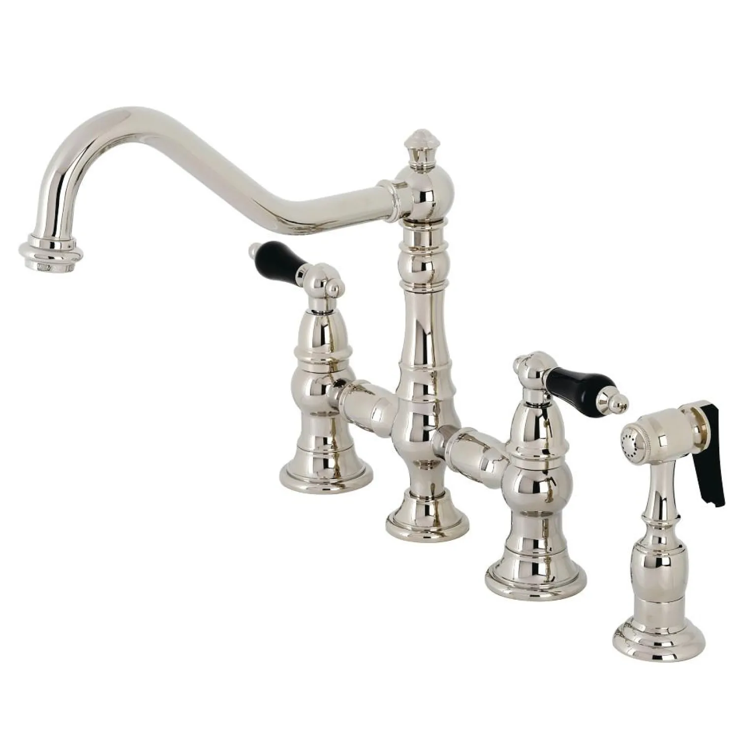 Discount KS327XPKLBS-P Duchess Bridge Kitchen Faucet with Brass Sprayer Bridge Faucets