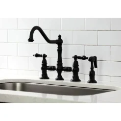 Discount KS327XPKLBS-P Duchess Bridge Kitchen Faucet with Brass Sprayer Bridge Faucets