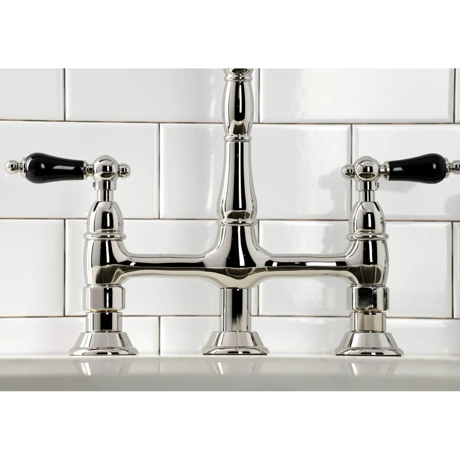 Clearance KS127XPKLBS-P Duchess Bridge Kitchen Faucet with Brass Sprayer Bridge Faucets