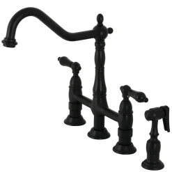 Clearance KS127XPKLBS-P Duchess Bridge Kitchen Faucet with Brass Sprayer Bridge Faucets