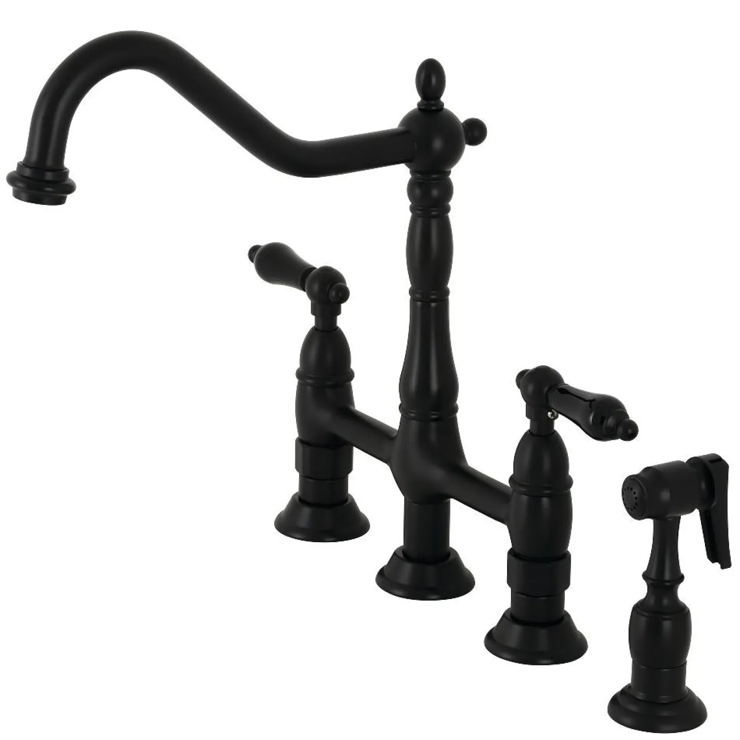 Clearance KS127XPKLBS-P Duchess Bridge Kitchen Faucet with Brass Sprayer Bridge Faucets
