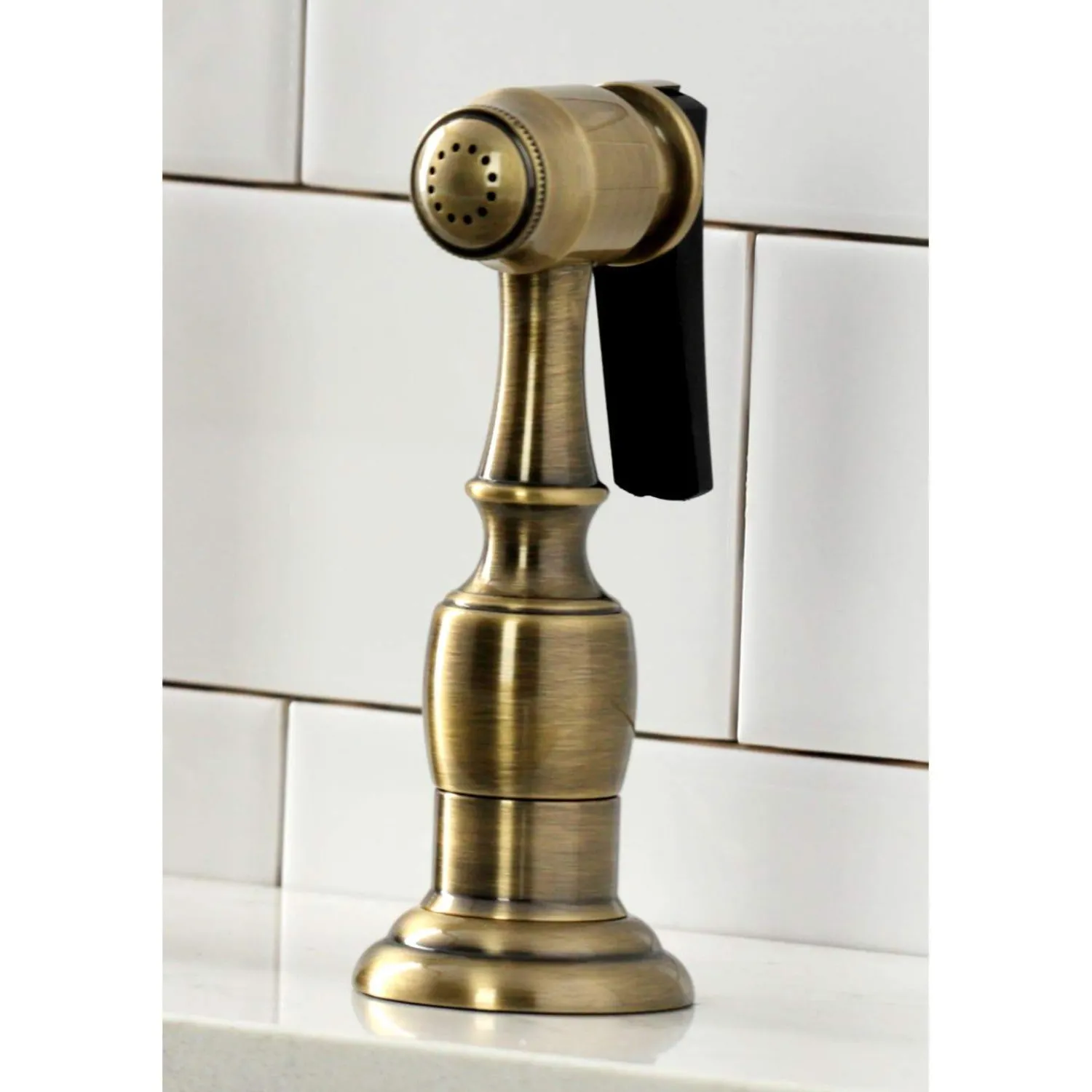 Clearance KS127XPKLBS-P Duchess Bridge Kitchen Faucet with Brass Sprayer Bridge Faucets