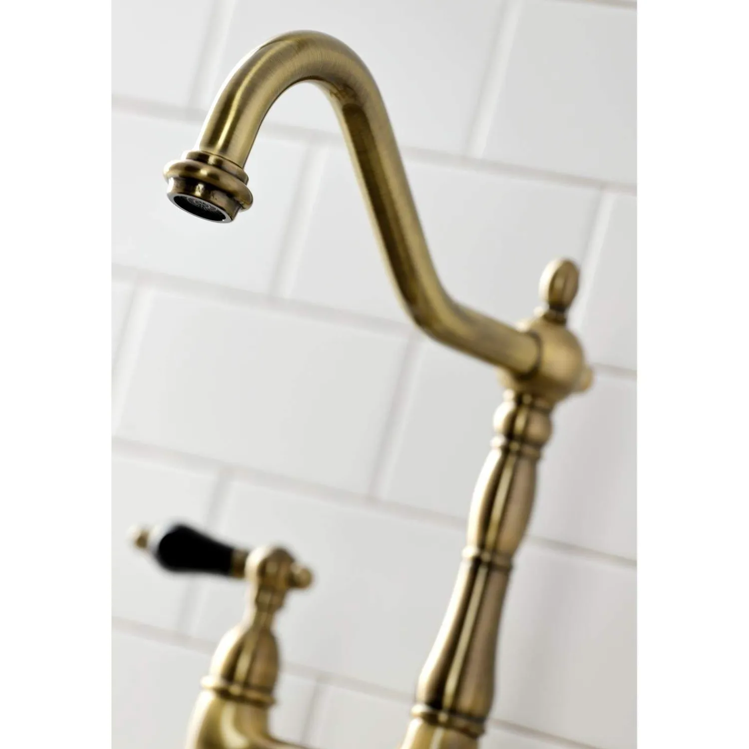 Clearance KS127XPKLBS-P Duchess Bridge Kitchen Faucet with Brass Sprayer Bridge Faucets