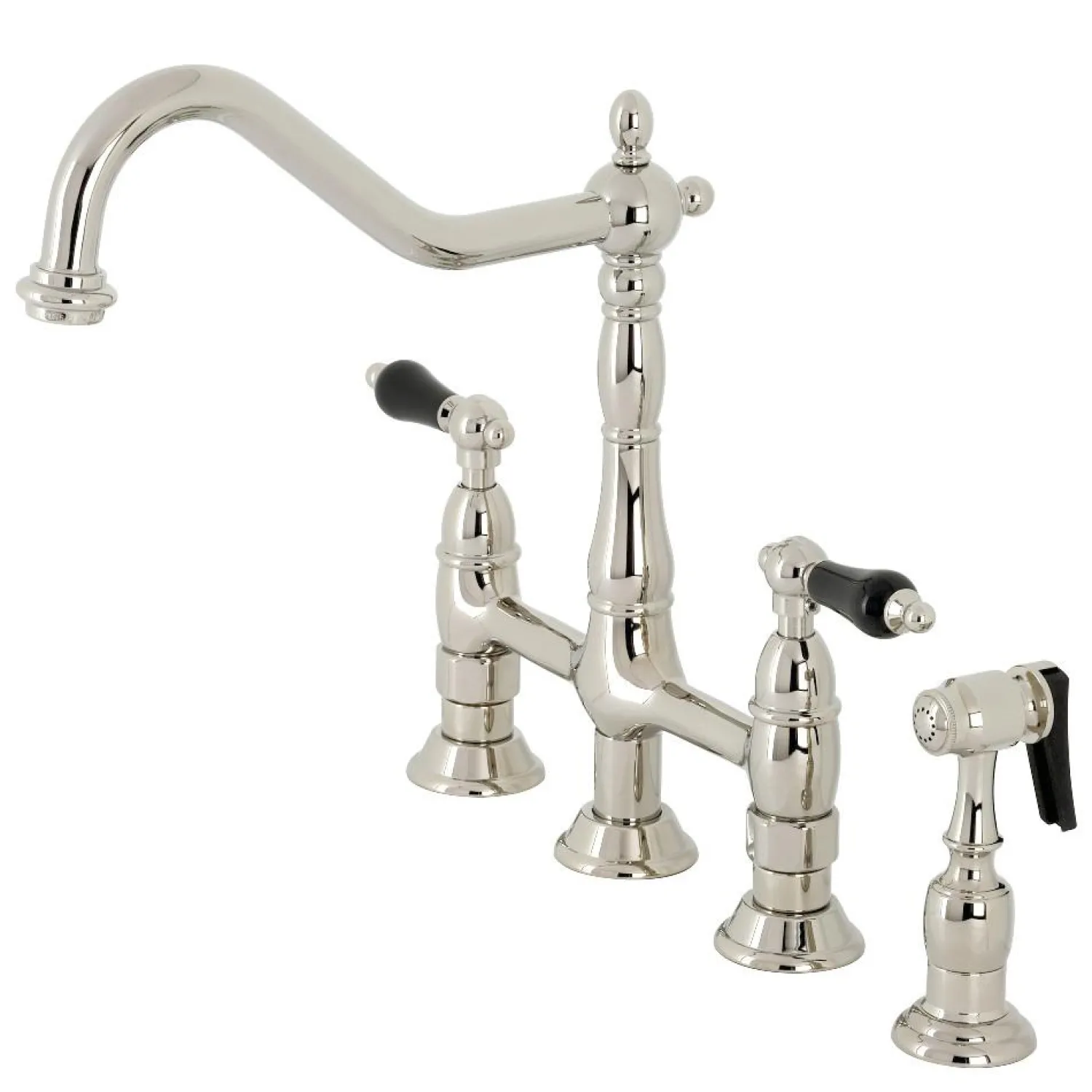 Clearance KS127XPKLBS-P Duchess Bridge Kitchen Faucet with Brass Sprayer Bridge Faucets