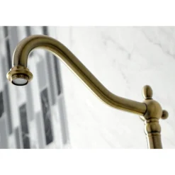 Clearance KS124XPKLBS-P Duchess Two-Handle Wall Mount Bridge Kitchen Faucet with Brass Sprayer Wall Mounted Kitchen Faucets