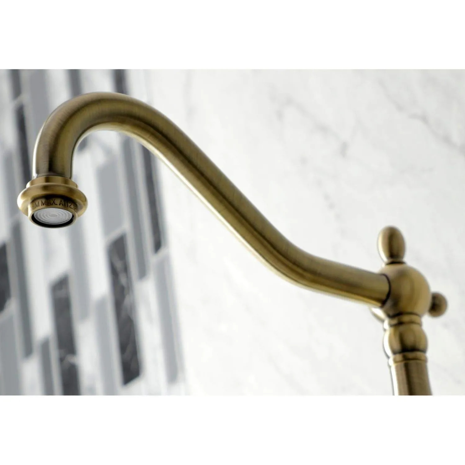 Clearance KS124XPKLBS-P Duchess Two-Handle Wall Mount Bridge Kitchen Faucet with Brass Sprayer Wall Mounted Kitchen Faucets