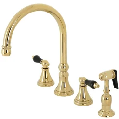 New KS279XPKLBS-P Duchess Widespread Kitchen Faucet with Brass Sprayer Widespread Kitchen Faucets