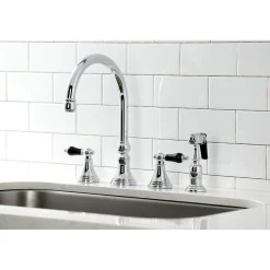 New KS279XPKLBS-P Duchess Widespread Kitchen Faucet with Brass Sprayer Widespread Kitchen Faucets