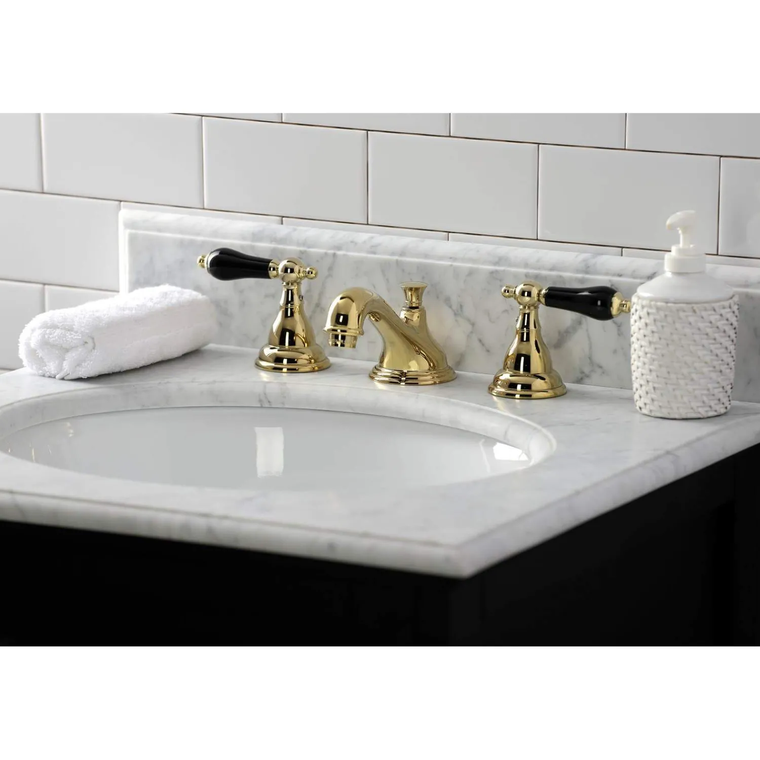 New KS556XPKL-P Duchess Widespread Bathroom Faucet with Brass Pop-Up 8" Widespread