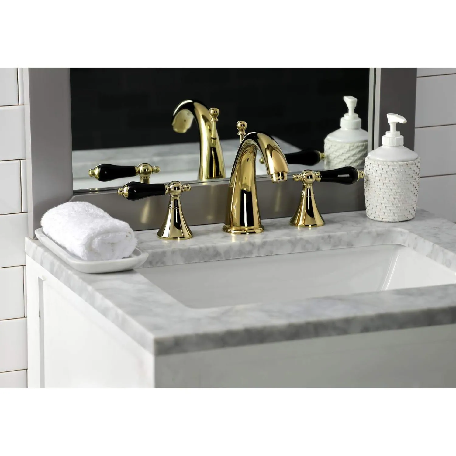 Outlet KS297XPKL-P Duchess Widespread Bathroom Faucet with Brass Pop-Up 8" Widespread