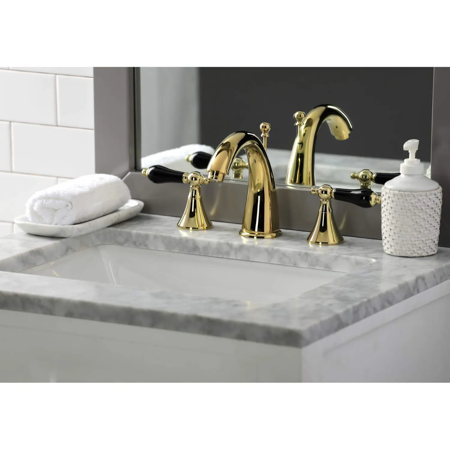 Outlet KS297XPKL-P Duchess Widespread Bathroom Faucet with Brass Pop-Up 8" Widespread