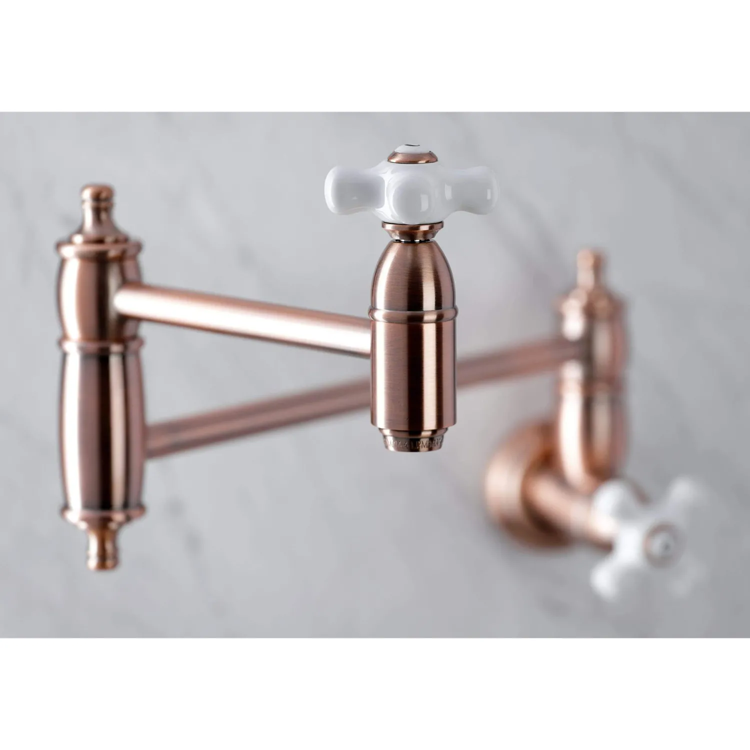 Outlet KS310XPX-P Restoration Two-Handle Wall Mount Pot Filler Wall Mounted Kitchen Faucets