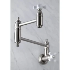 Outlet KS310XPX-P Restoration Two-Handle Wall Mount Pot Filler Wall Mounted Kitchen Faucets
