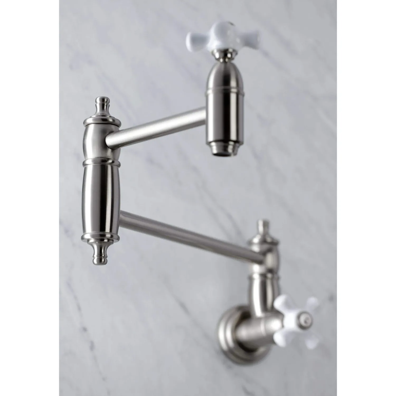 Outlet KS310XPX-P Restoration Two-Handle Wall Mount Pot Filler Wall Mounted Kitchen Faucets