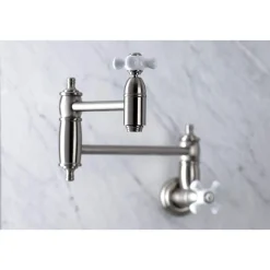 Outlet KS310XPX-P Restoration Two-Handle Wall Mount Pot Filler Wall Mounted Kitchen Faucets