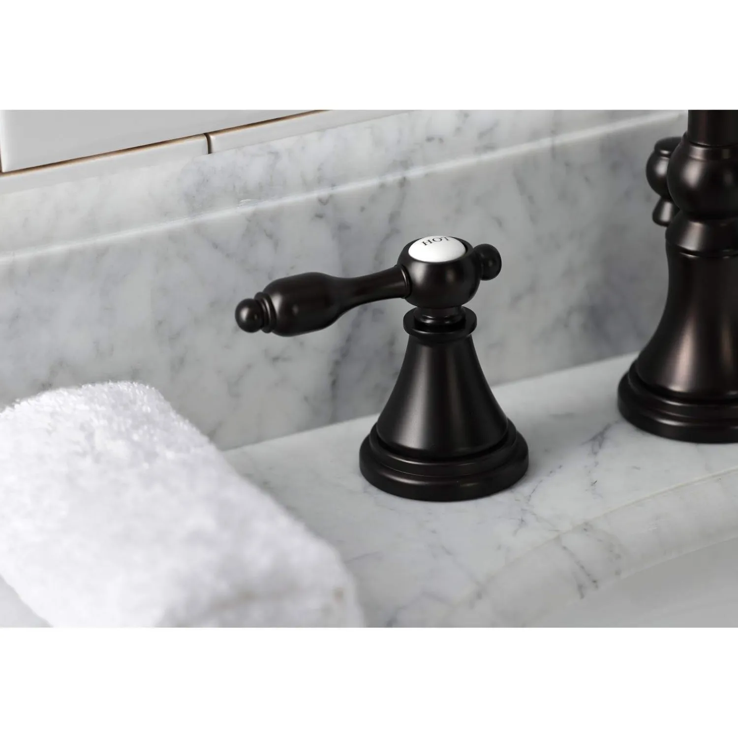 New KS298XTAL-P Tudor Widespread Bathroom Faucet with Brass Pop-Up 8" Widespread
