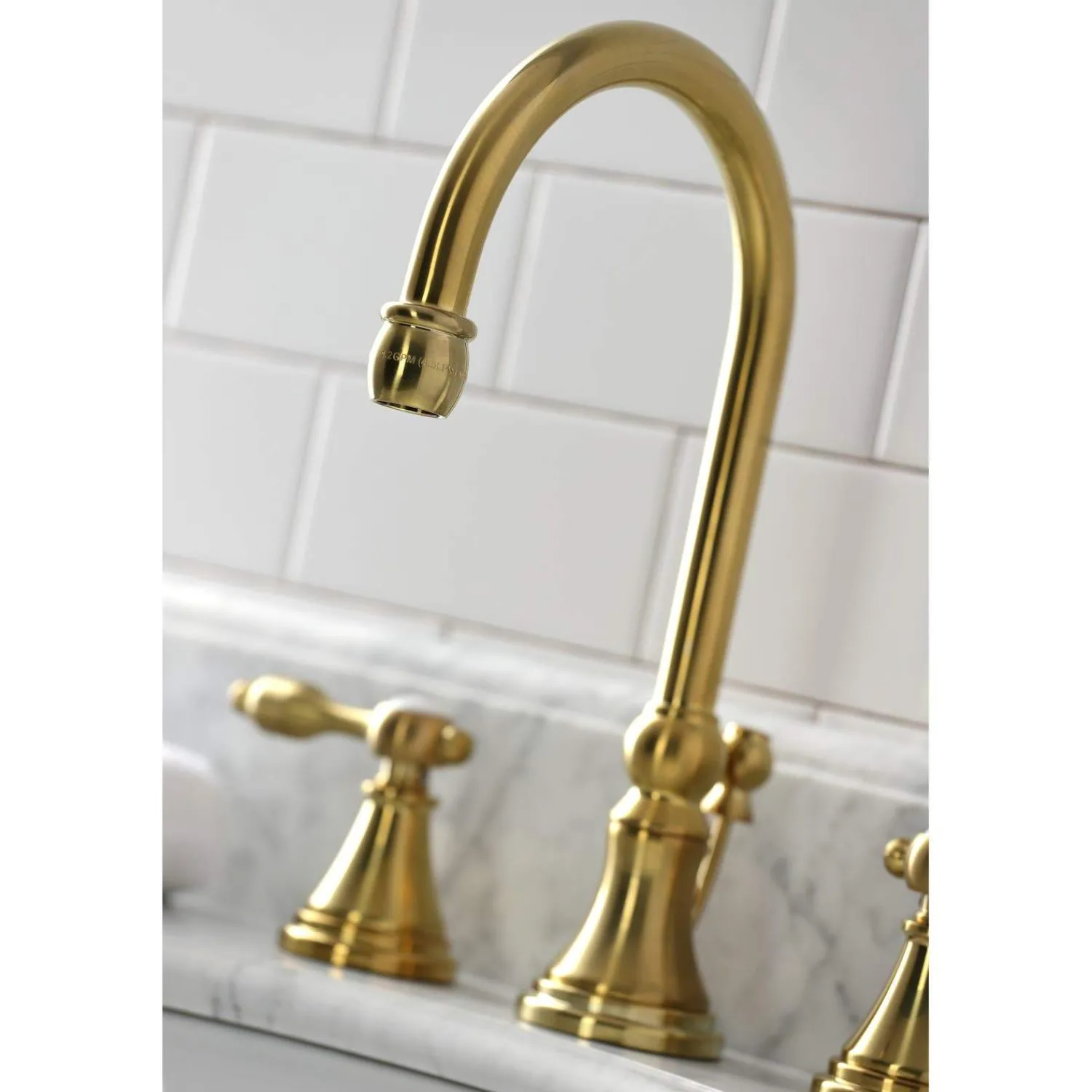 New KS298XTAL-P Tudor Widespread Bathroom Faucet with Brass Pop-Up 8" Widespread