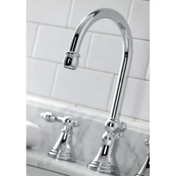 New KS298XTAL-P Tudor Widespread Bathroom Faucet with Brass Pop-Up 8
