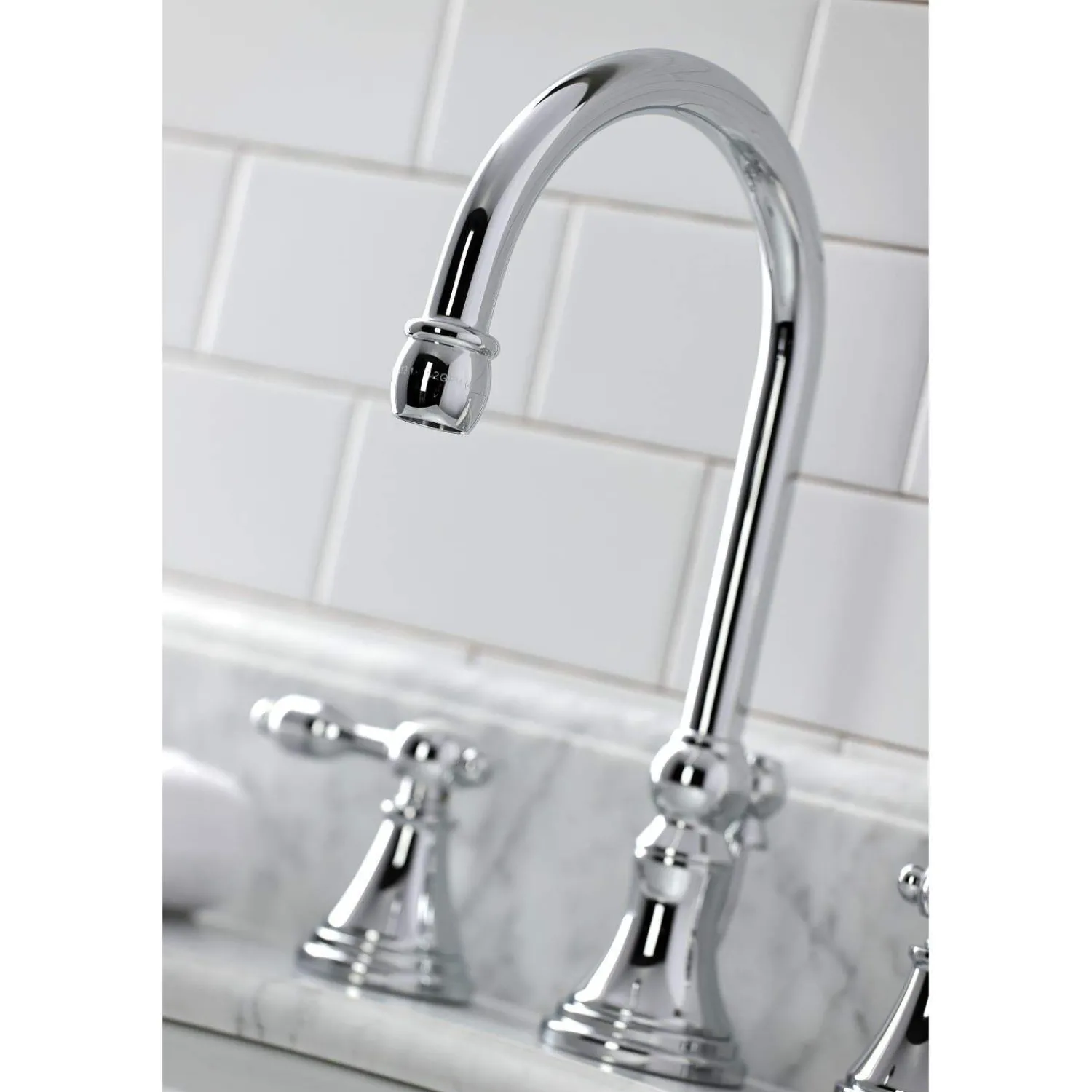 New KS298XTAL-P Tudor Widespread Bathroom Faucet with Brass Pop-Up 8" Widespread