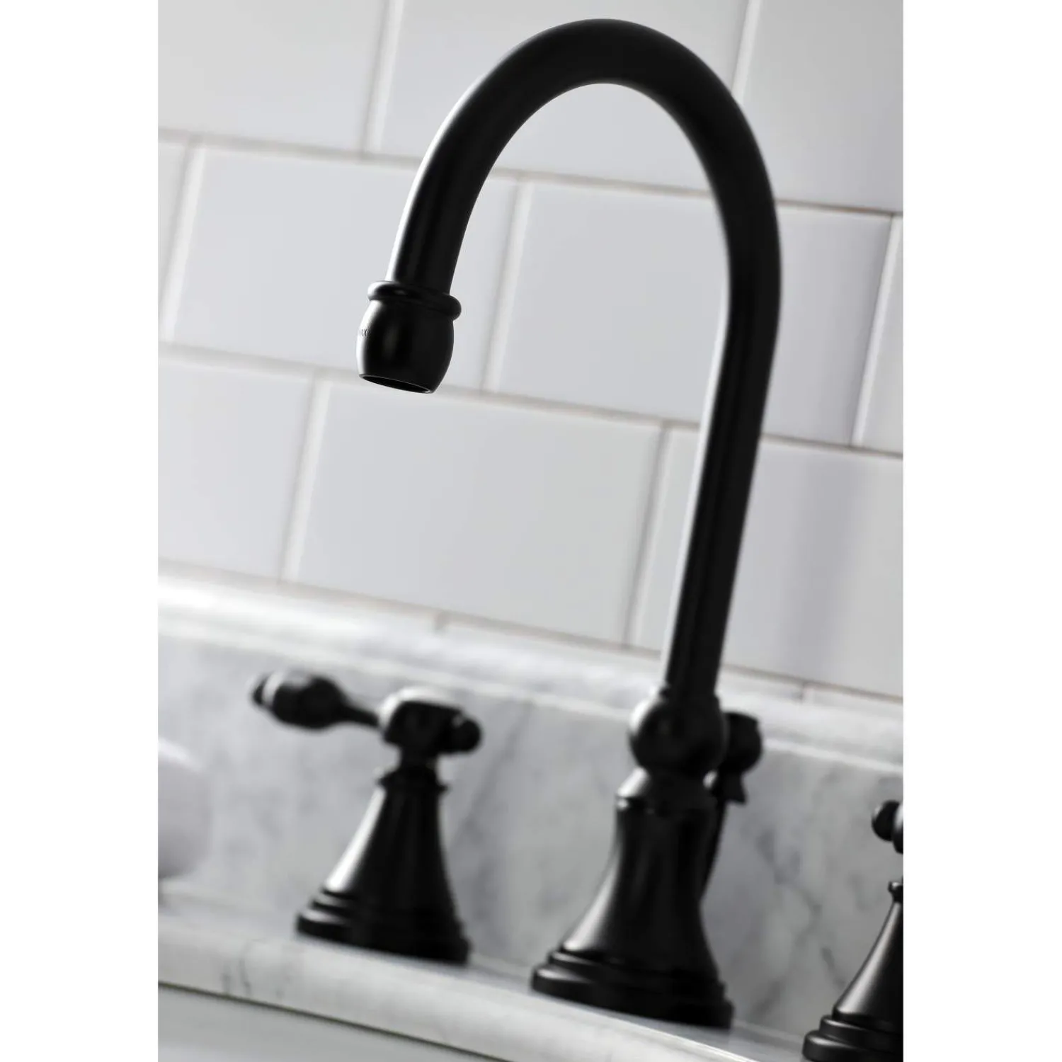 New KS298XTAL-P Tudor Widespread Bathroom Faucet with Brass Pop-Up 8" Widespread