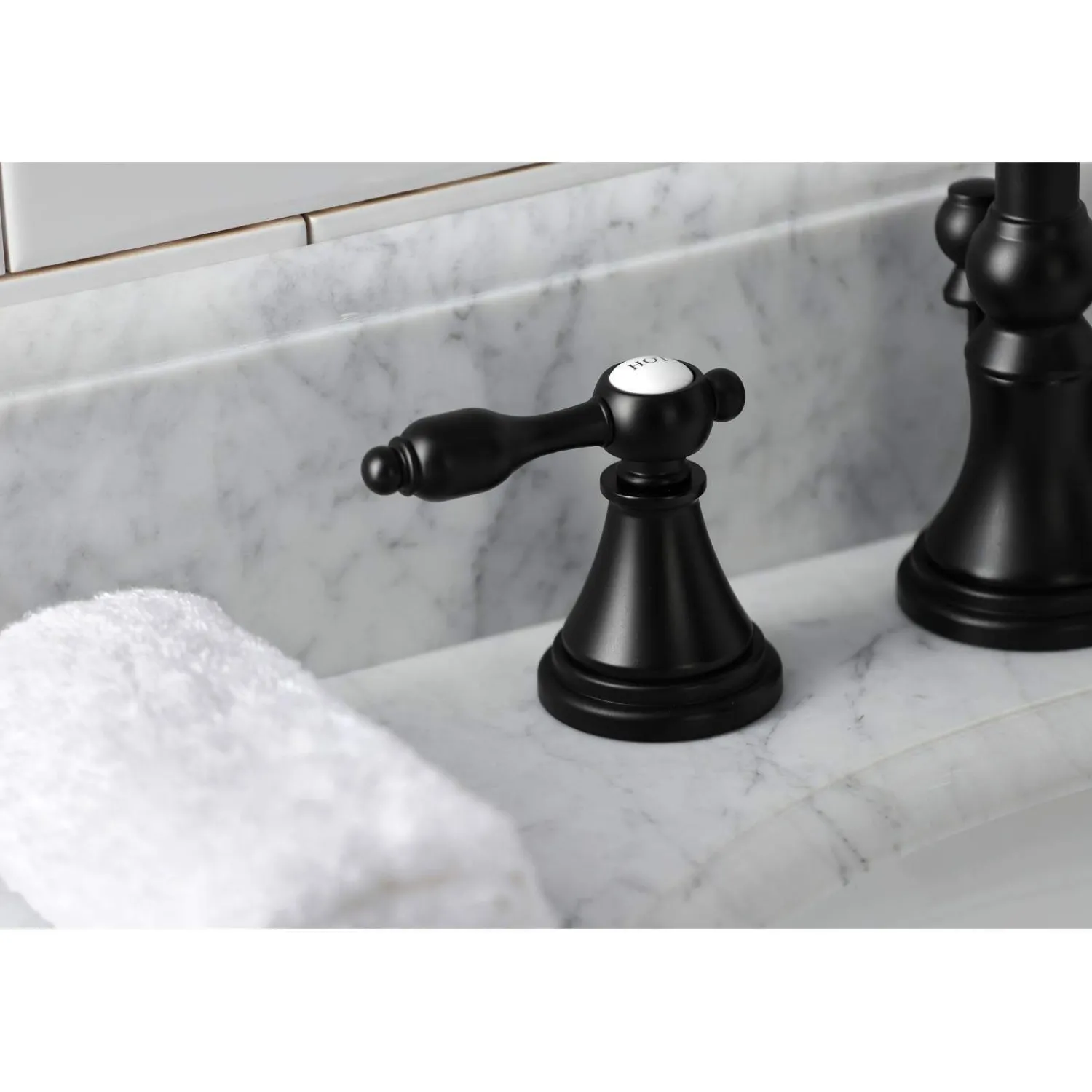 New KS298XTAL-P Tudor Widespread Bathroom Faucet with Brass Pop-Up 8" Widespread