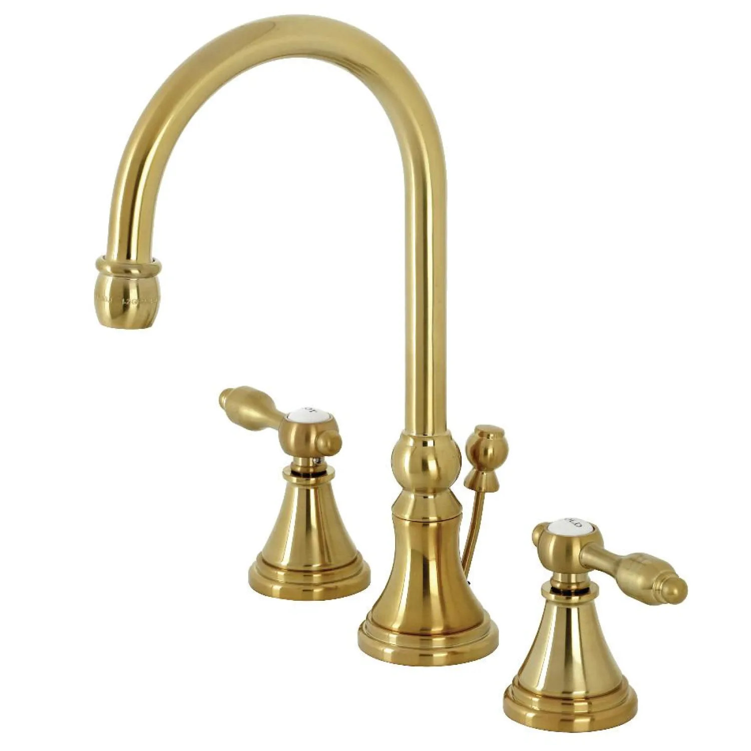 New KS298XTAL-P Tudor Widespread Bathroom Faucet with Brass Pop-Up 8" Widespread
