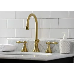 New KS298XTAL-P Tudor Widespread Bathroom Faucet with Brass Pop-Up 8
