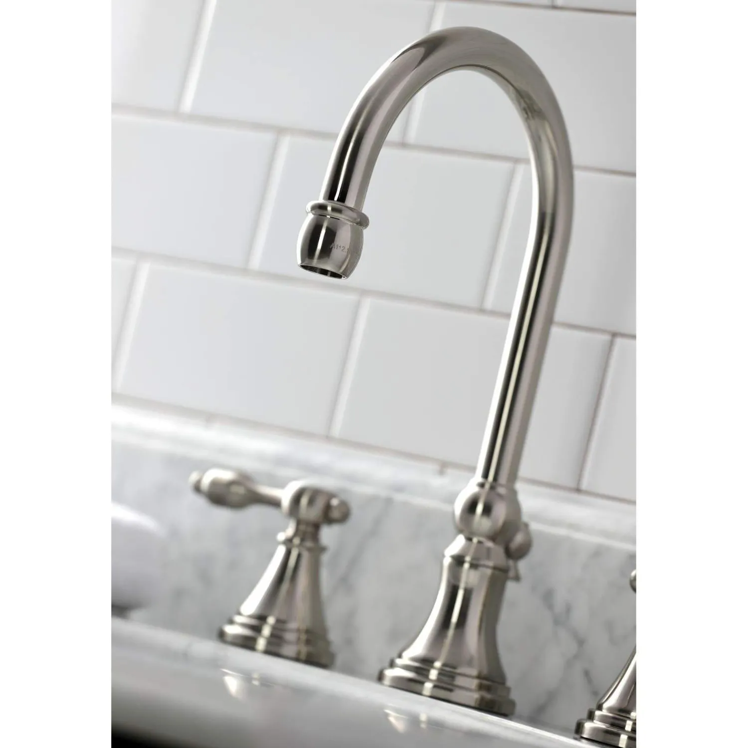 New KS298XTAL-P Tudor Widespread Bathroom Faucet with Brass Pop-Up 8" Widespread