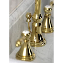 New KS298XTAL-P Tudor Widespread Bathroom Faucet with Brass Pop-Up 8
