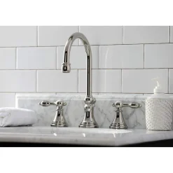 New KS298XTAL-P Tudor Widespread Bathroom Faucet with Brass Pop-Up 8