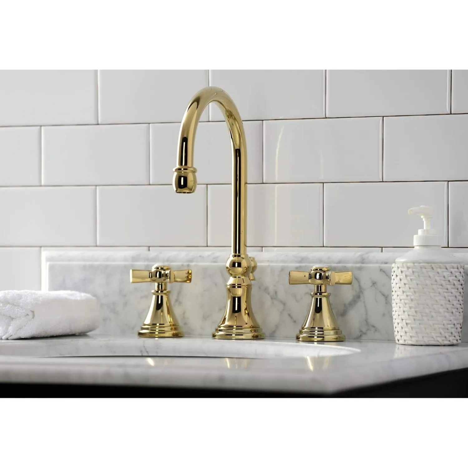 KS298XZX-P Millennium Widespread Bathroom Faucet with Brass Pop-Up 8" Widespread