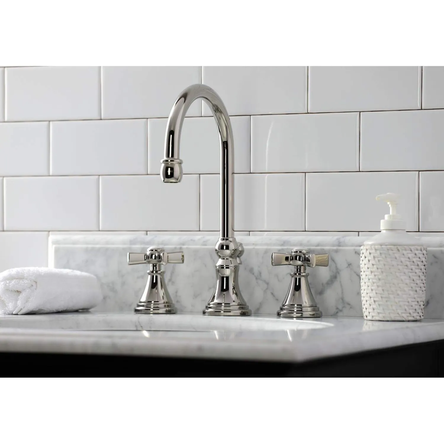 KS298XZX-P Millennium Widespread Bathroom Faucet with Brass Pop-Up 8" Widespread